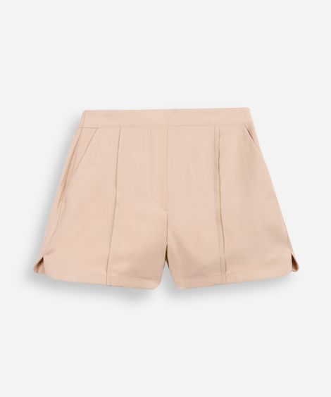 short de alfaiataria juvenil com nervura - areia