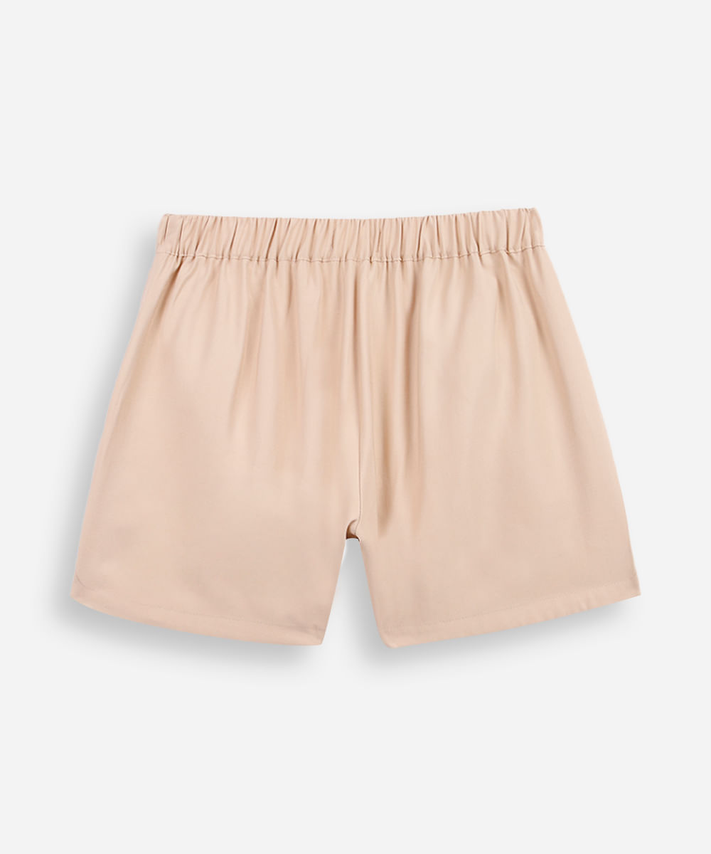short de alfaiataria juvenil com nervura - areia