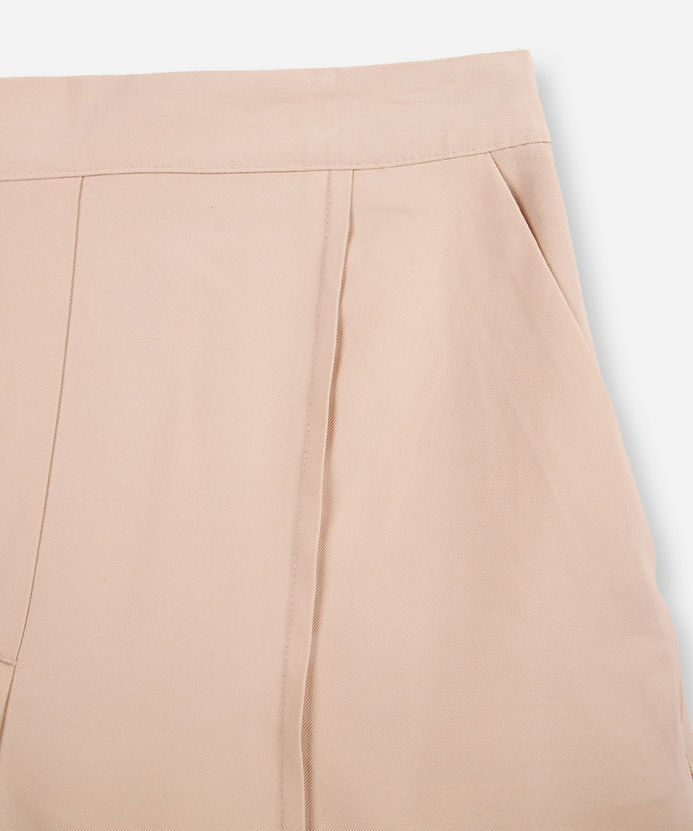 short de alfaiataria juvenil com nervura - areia