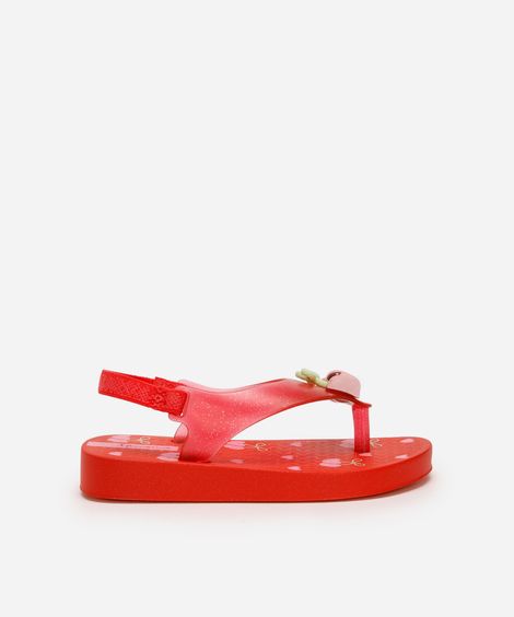 chinelo infantil ipanema com elástico vermelho