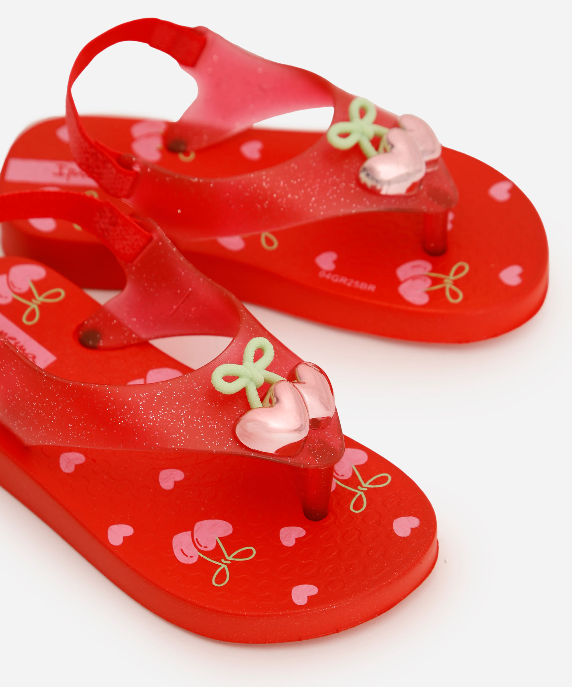 chinelo infantil ipanema com elástico vermelho
