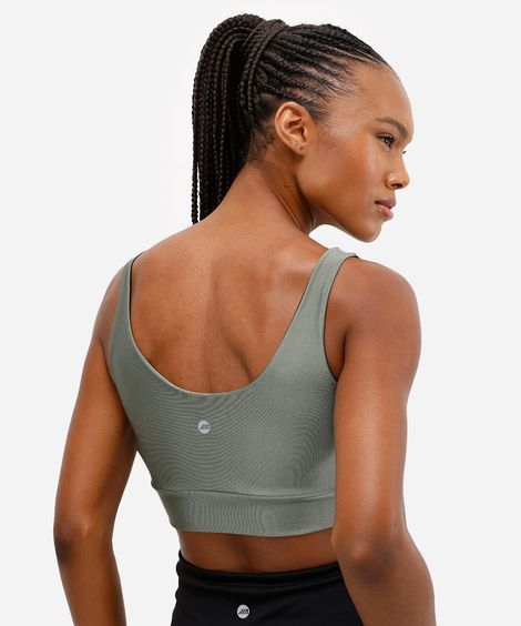 top alongado com bojo removível esportivo ace verde