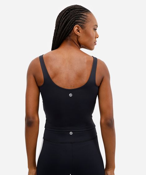 regata esportiva cropped  alça fina preta