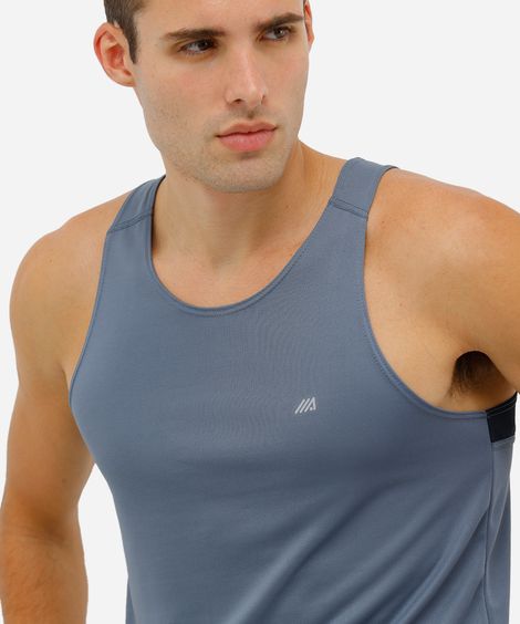regata masculina esportiva running cinza