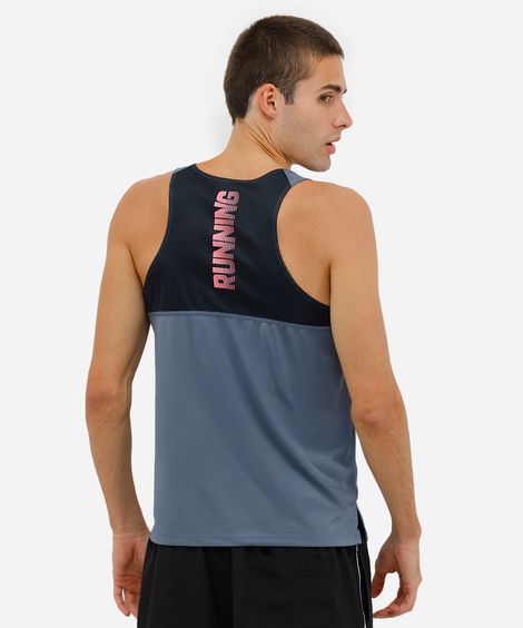 regata masculina esportiva running cinza
