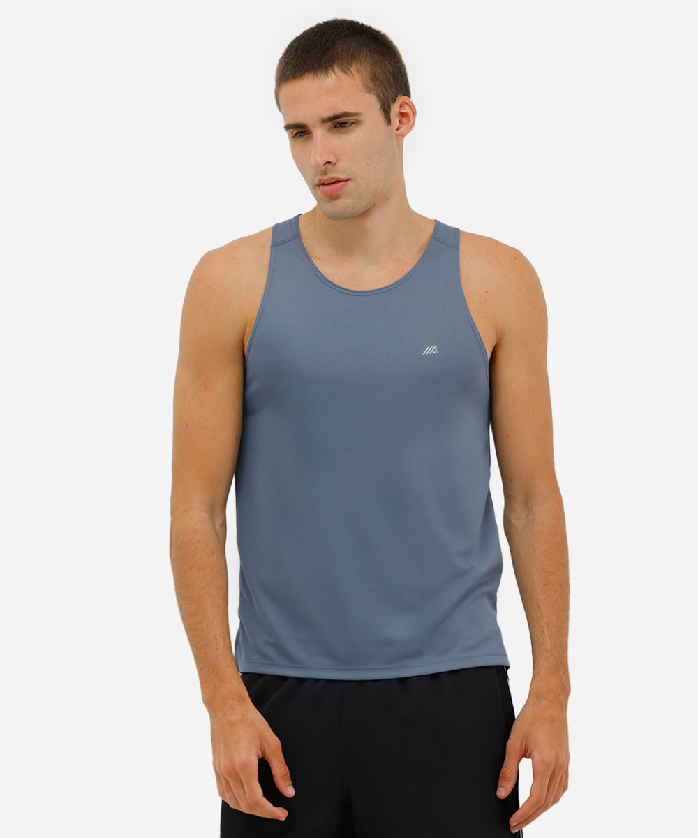 regata masculina esportiva running cinza