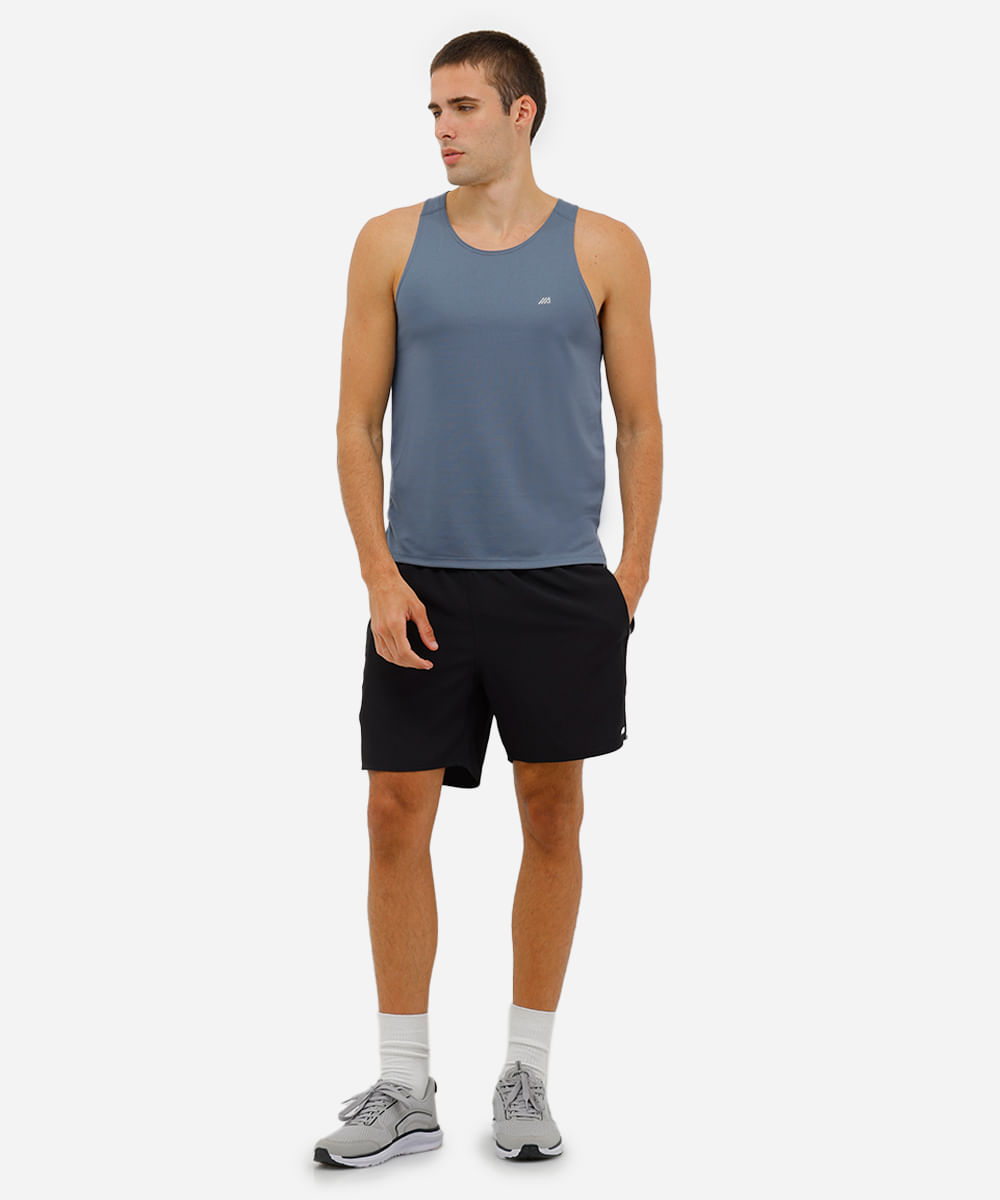 regata masculina esportiva running cinza