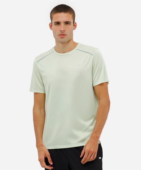 camiseta masculina esportiva refletivos manga curta verde