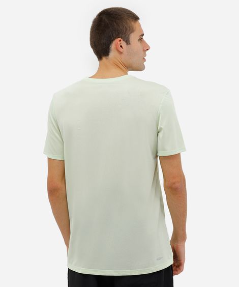 camiseta masculina esportiva refletivos manga curta verde