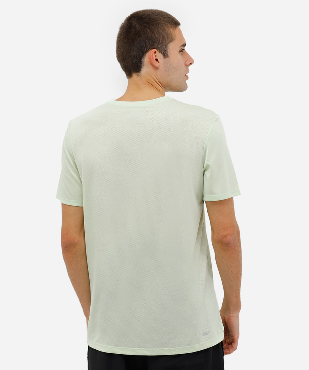 camiseta masculina esportiva refletivos manga curta verde