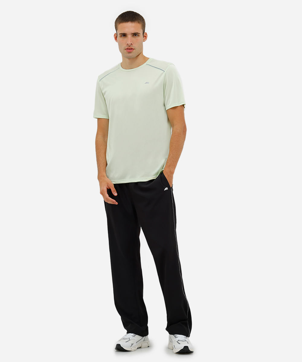 camiseta masculina esportiva refletivos manga curta verde