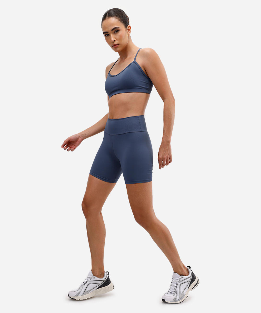 bermuda feminina esportiva azul