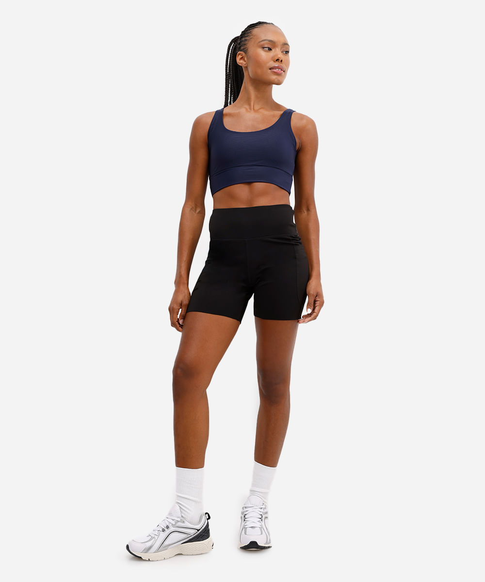 top feminino esportivo canelado azul