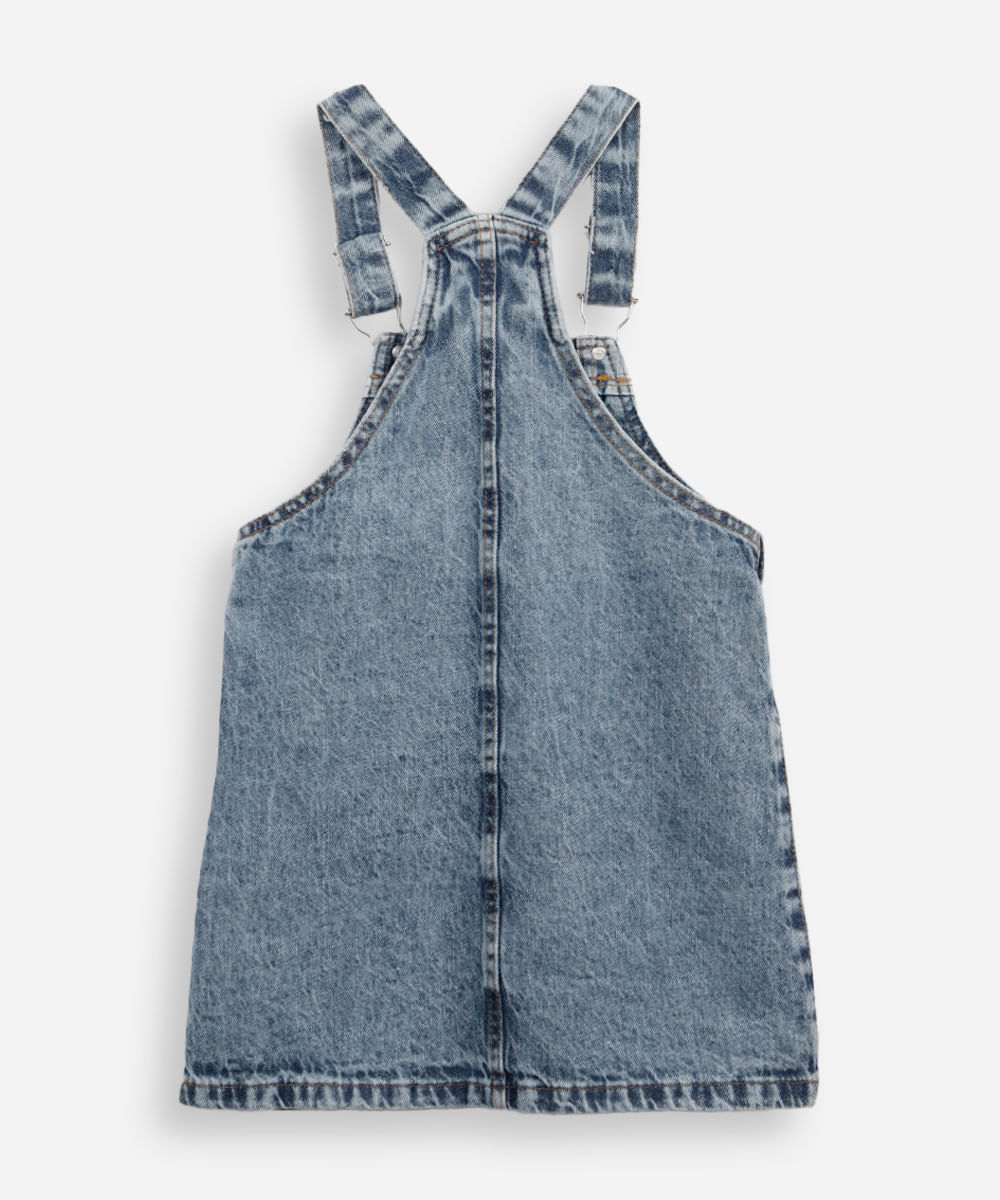 salopete infantil jeans hello kitty azul