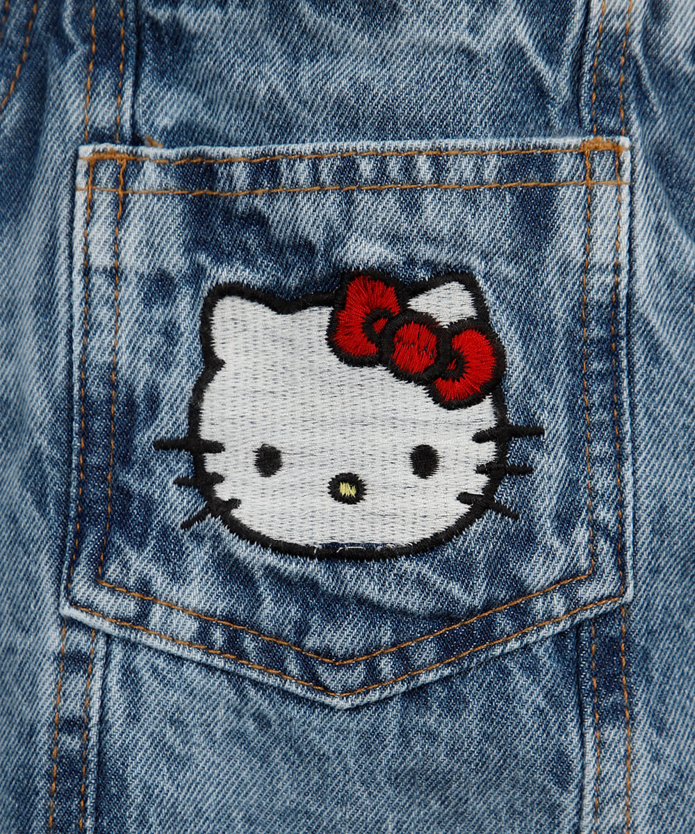 salopete infantil jeans hello kitty azul