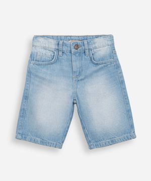 bermuda jeans infantil com bolso azul