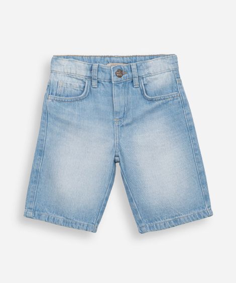 bermuda jeans infantil com bolso azul