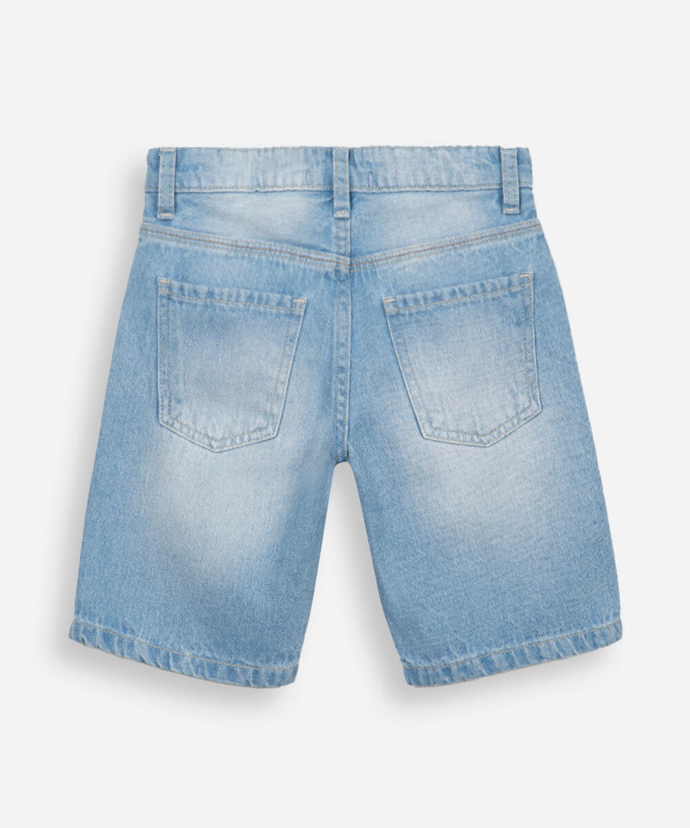 bermuda jeans infantil com bolso azul