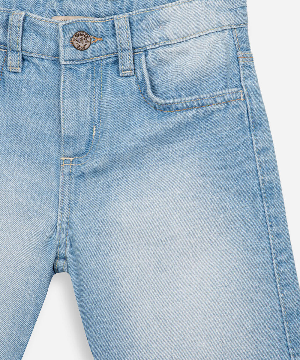 bermuda jeans infantil com bolso azul