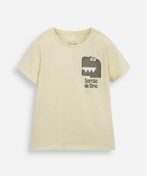 camiseta infantil estampa interativo dino verde