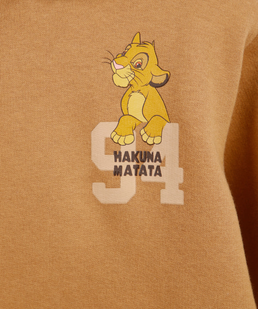 blusão infantil de moletom felpado com capuz patrulha  simba marrom