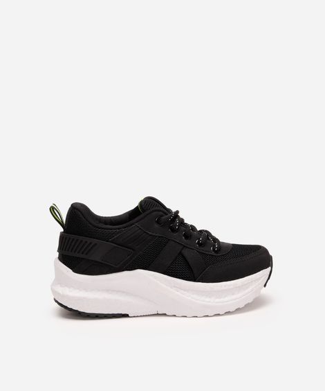 tenis kids cano baixo casual preto