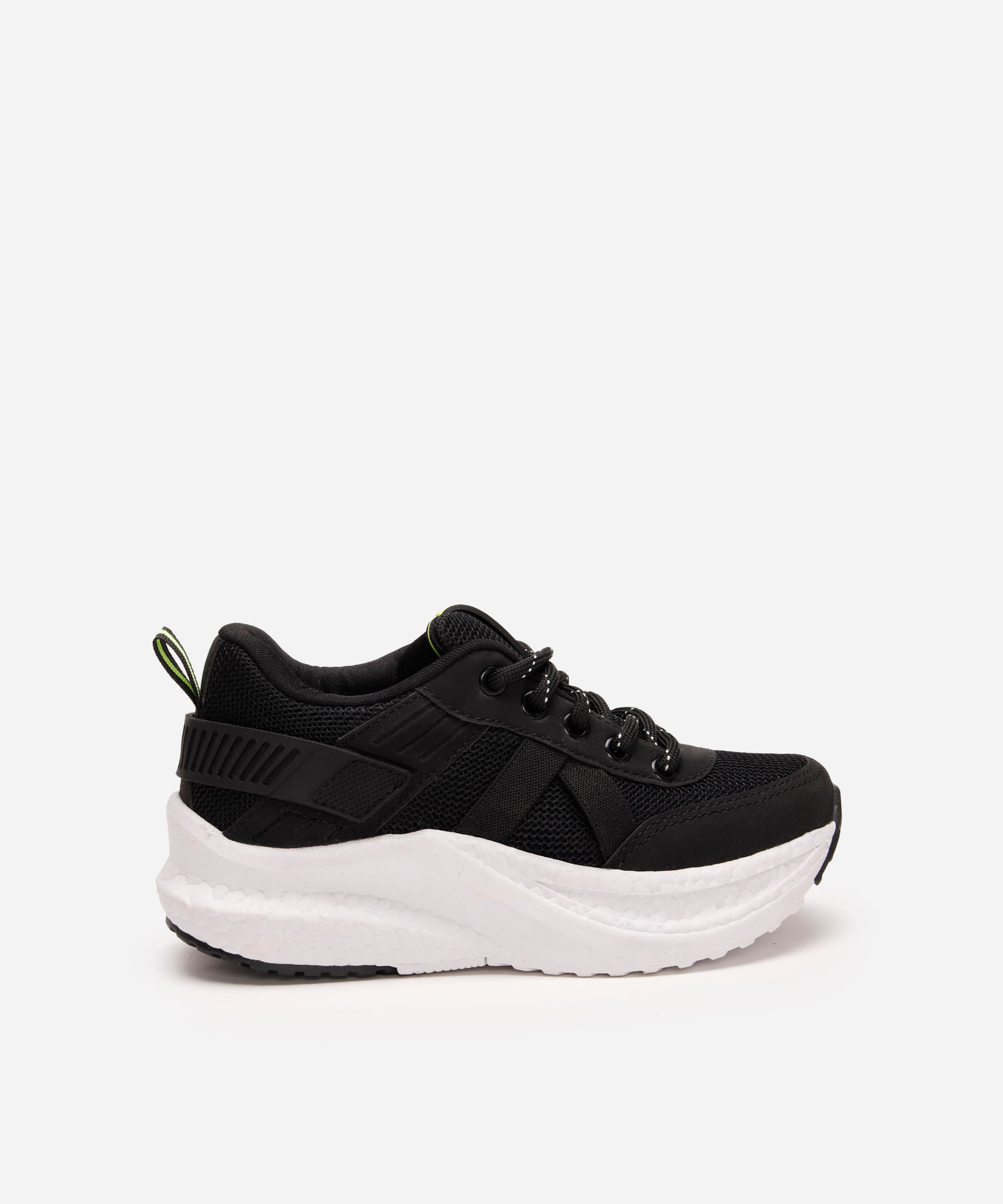 tenis kids cano baixo casual preto