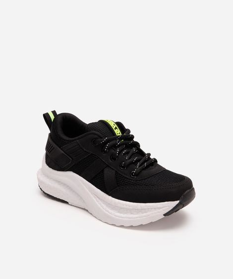 tenis kids cano baixo casual preto