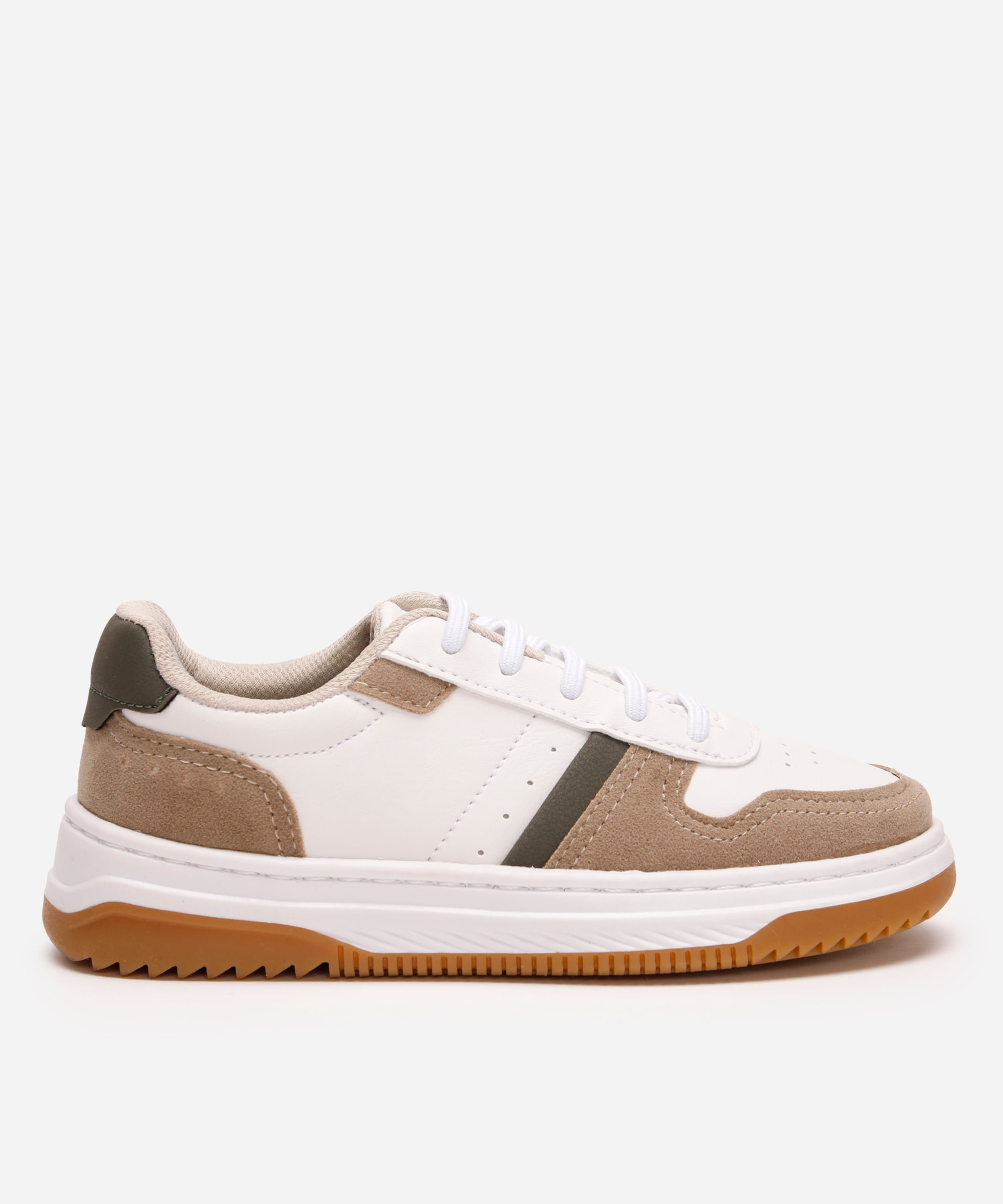 tênis infantil com recortes ace branco