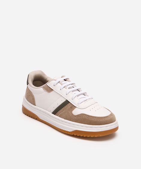 tênis infantil com recortes ace branco