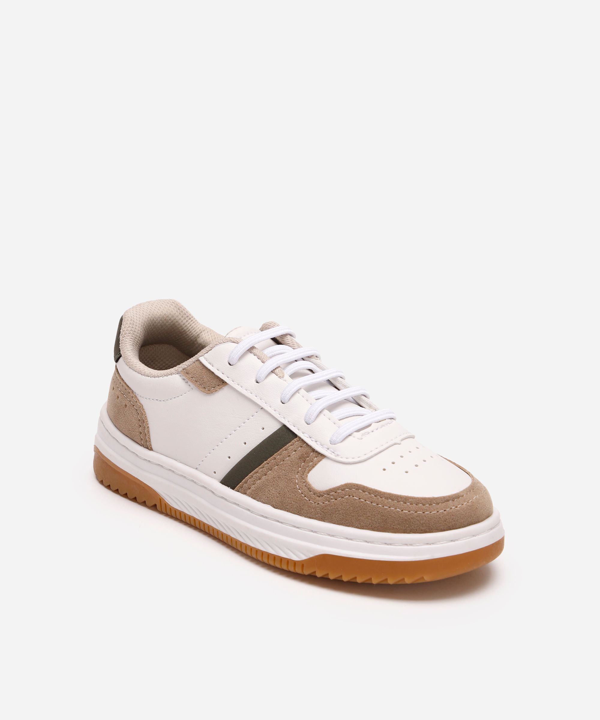 tênis infantil com recortes ace branco