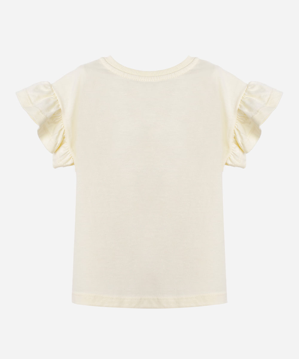 camiseta feminina marie laço com scrunchie amarela