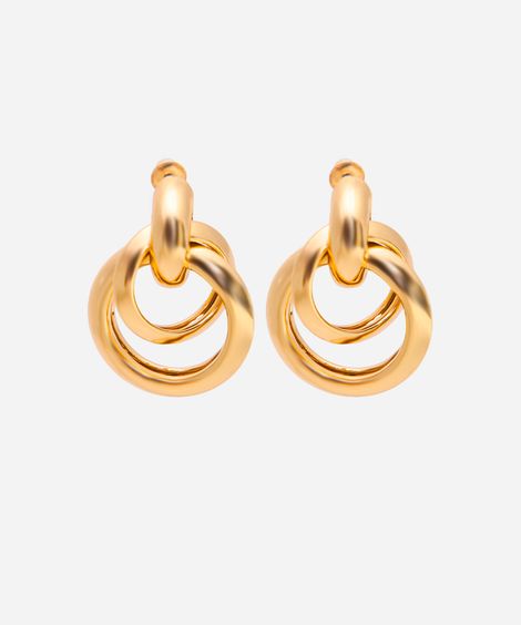 brinco com mix de argolas dourado