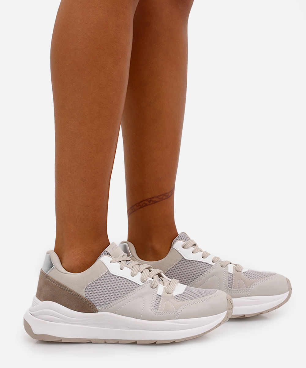 tênis feminino jogging cinza