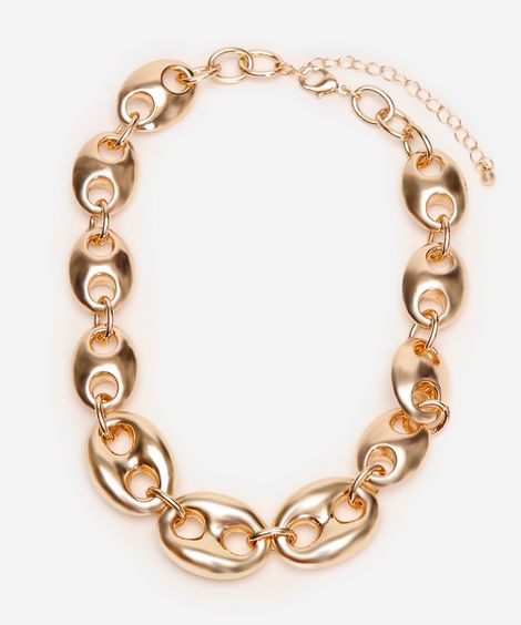 colar elos vazados mindset dourado