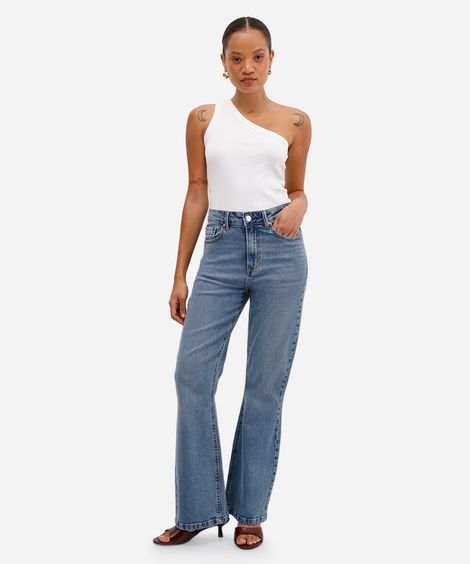 calça flare petit feminina jeans azul