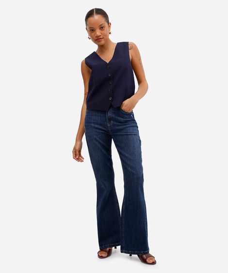 calça flare petit feminina jeans azul