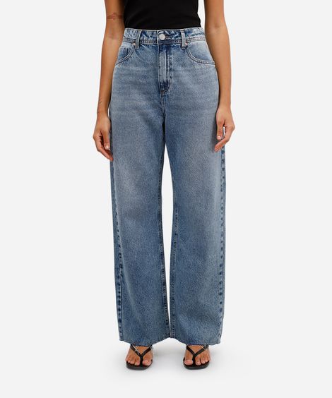 calça wide leg petit feminina jeans azul