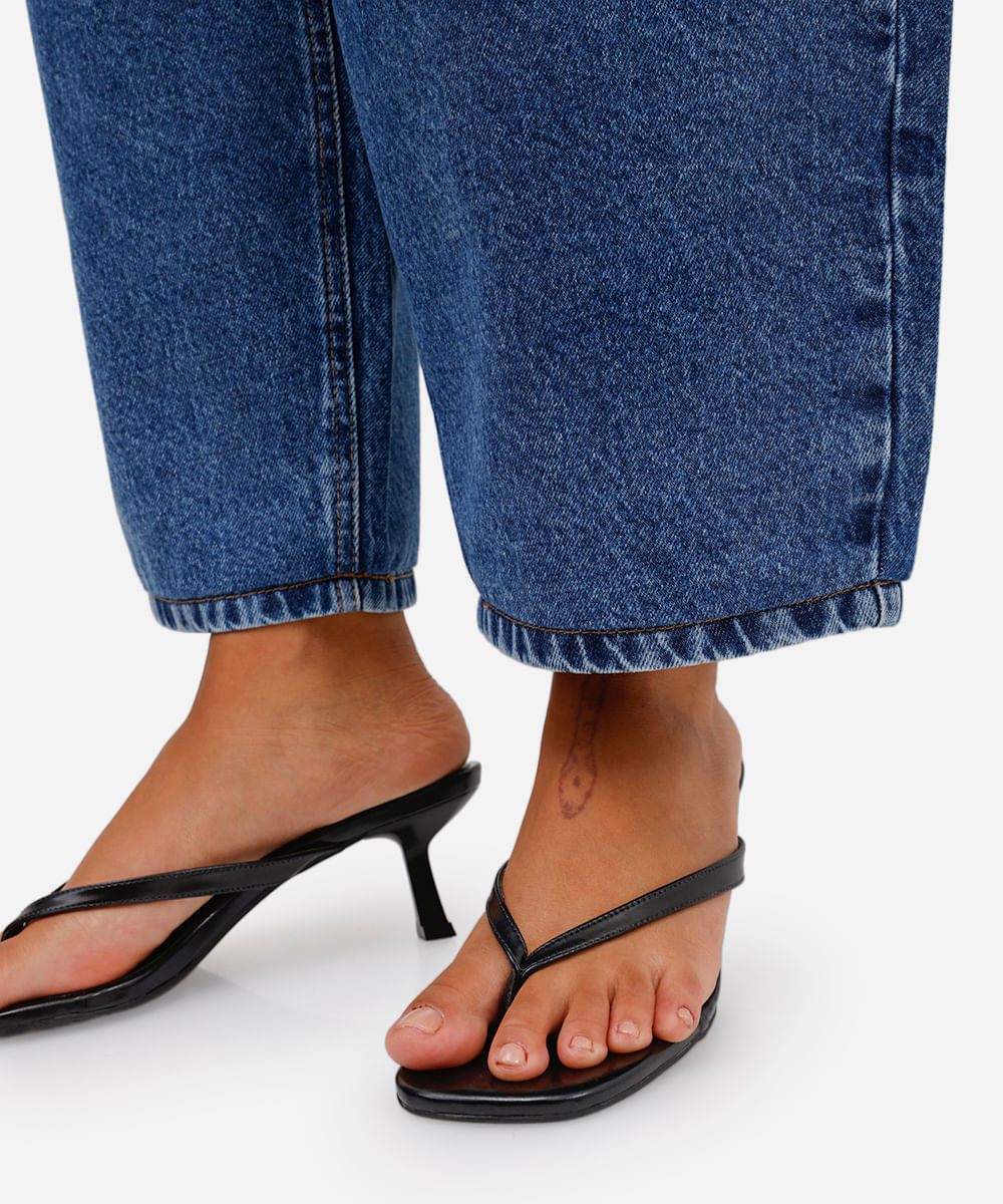 calça baggy petit feminina jeans cintura regulável  azul