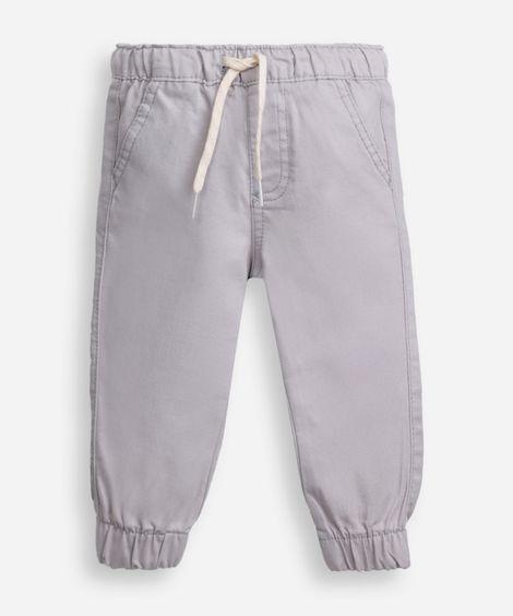 calça infantil sarja jogger cinza