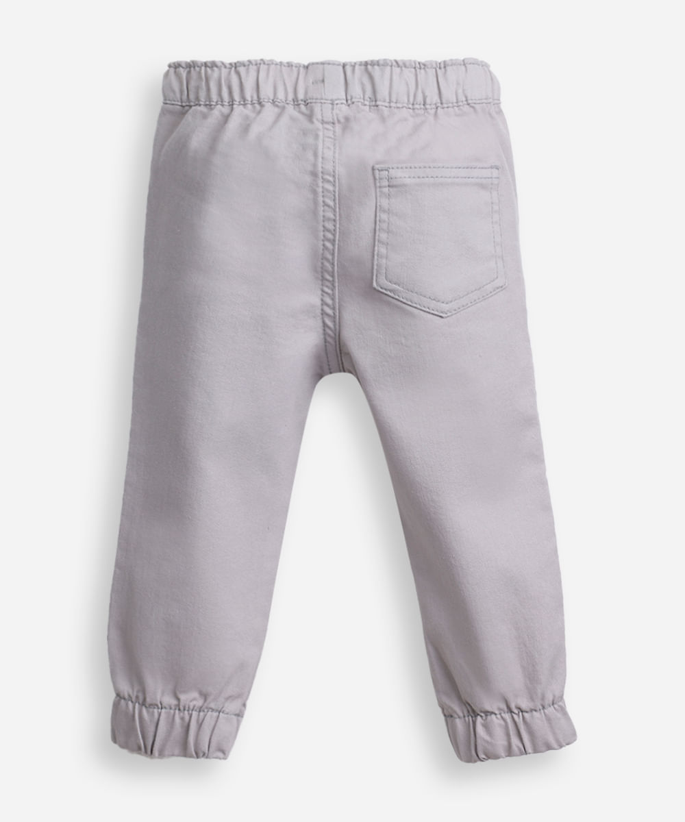 calça infantil sarja jogger cinza