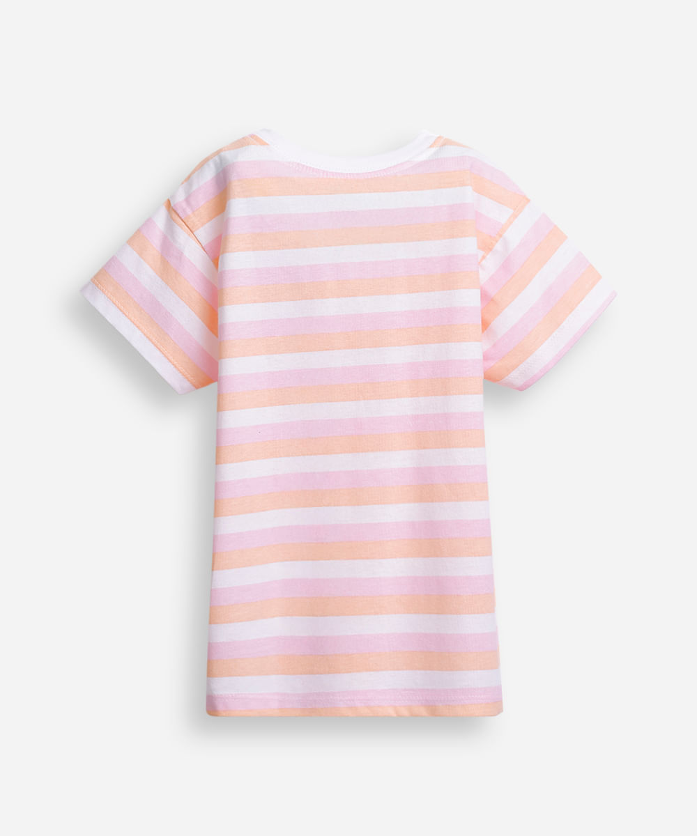 camiseta infantil listra hello kitty colorido