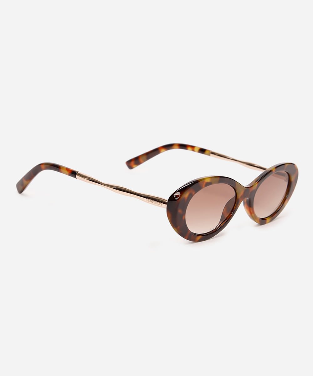 óculos de sol oval tartaruga triton marrom