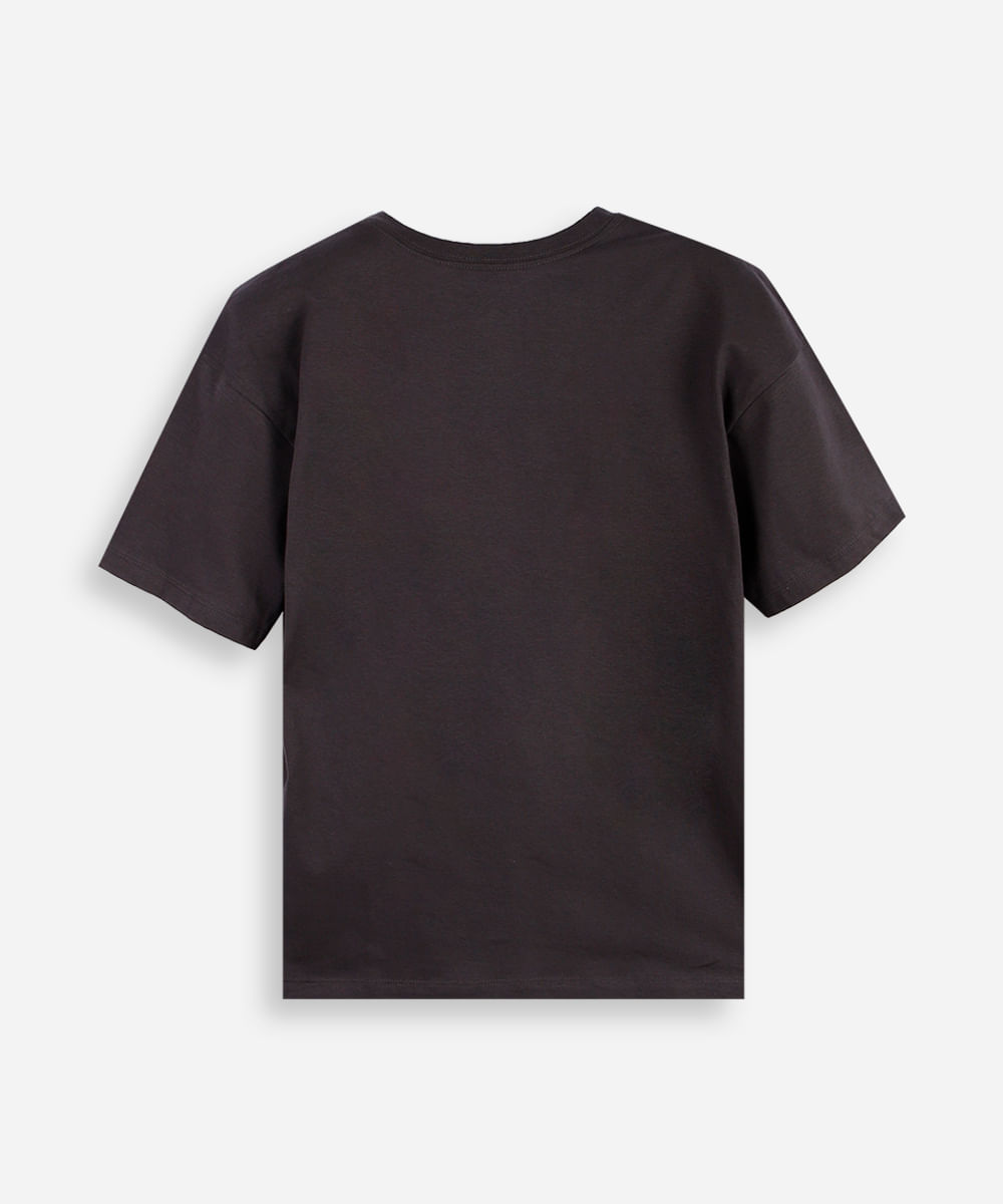 camiseta juvenil oversized harry potter coruja cinza