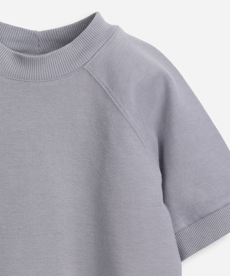 camiseta infantil slim raglan  cinza