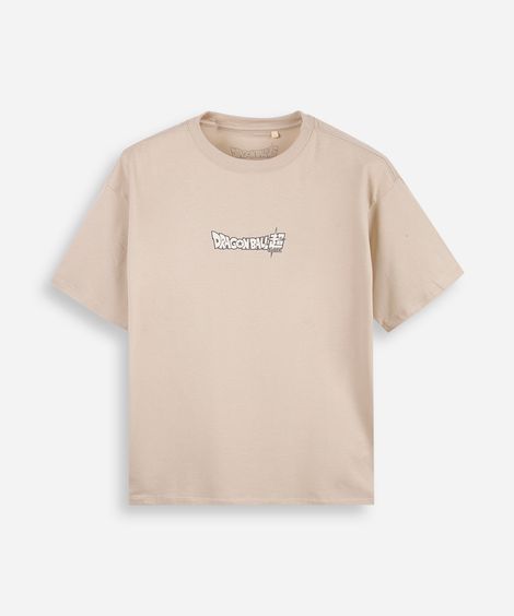 camiseta juvenil  dragon ball bege