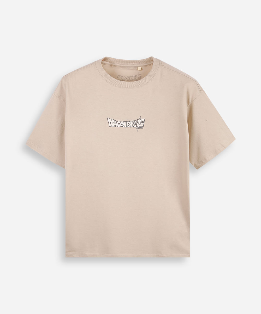 camiseta juvenil  dragon ball bege
