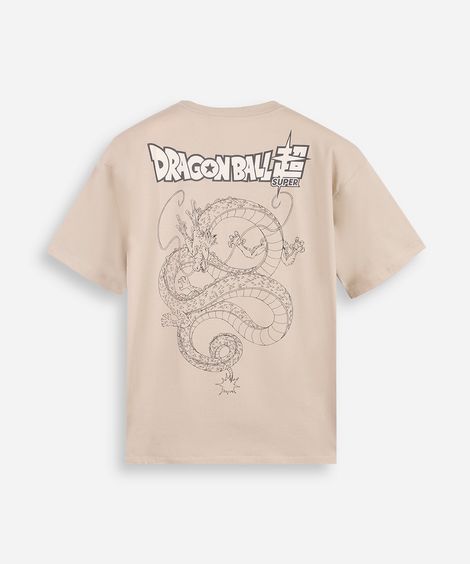 camiseta juvenil  dragon ball bege