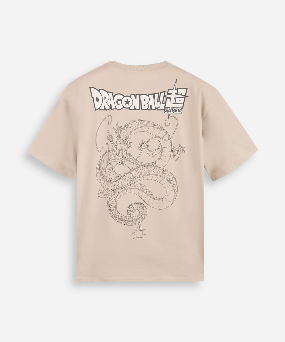camiseta juvenil  dragon ball bege