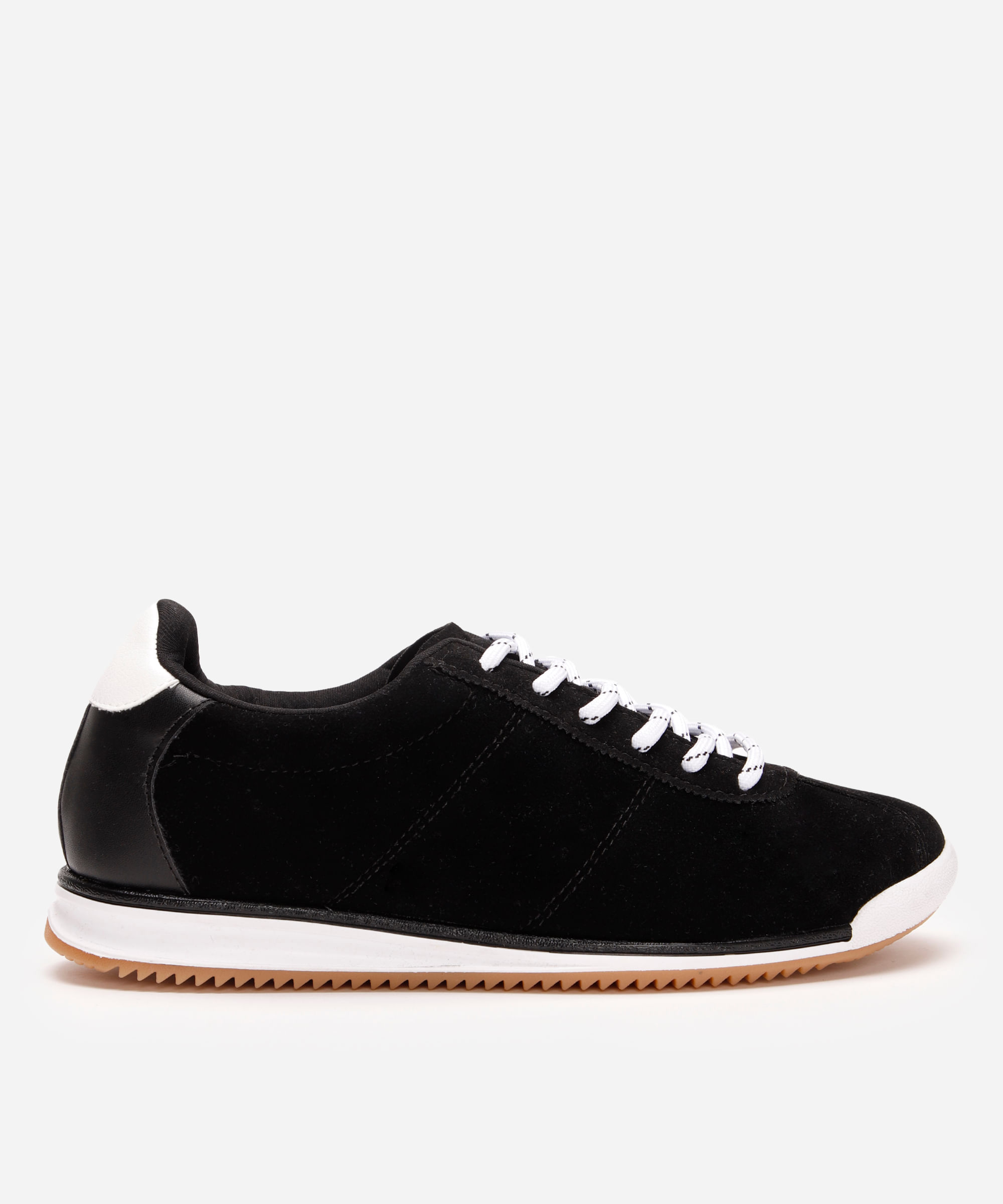tênis feminino jogging chuteira camurça preto